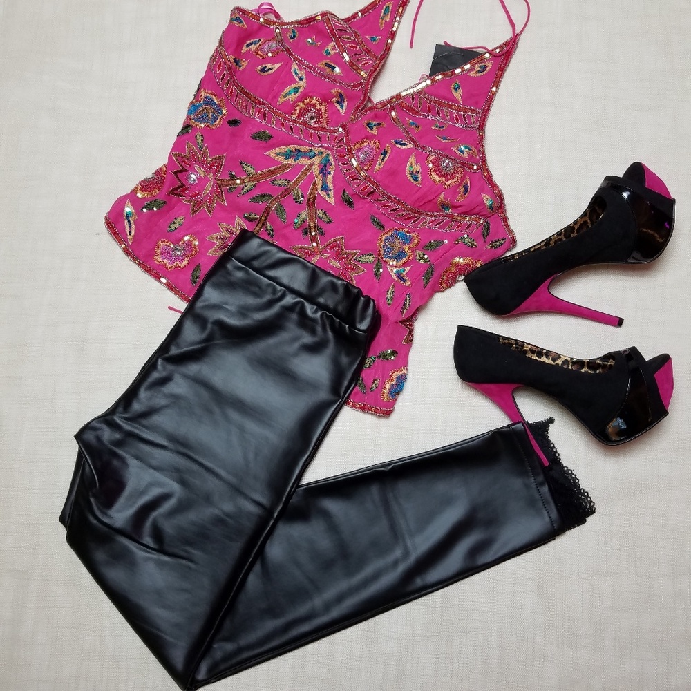 SALE! was $26 NWOT Stretch Pleather Leggings